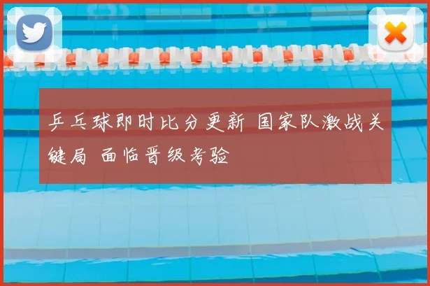 乒乓球即时比分更新 国家队激战关键局 面临晋级考验